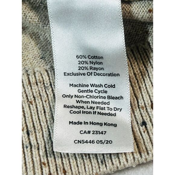 Talbots Fall Leaf Motif Beige Sweater Crewneck XS Cottagecore Cozy Cabincore $89 - Picture 6 of 8